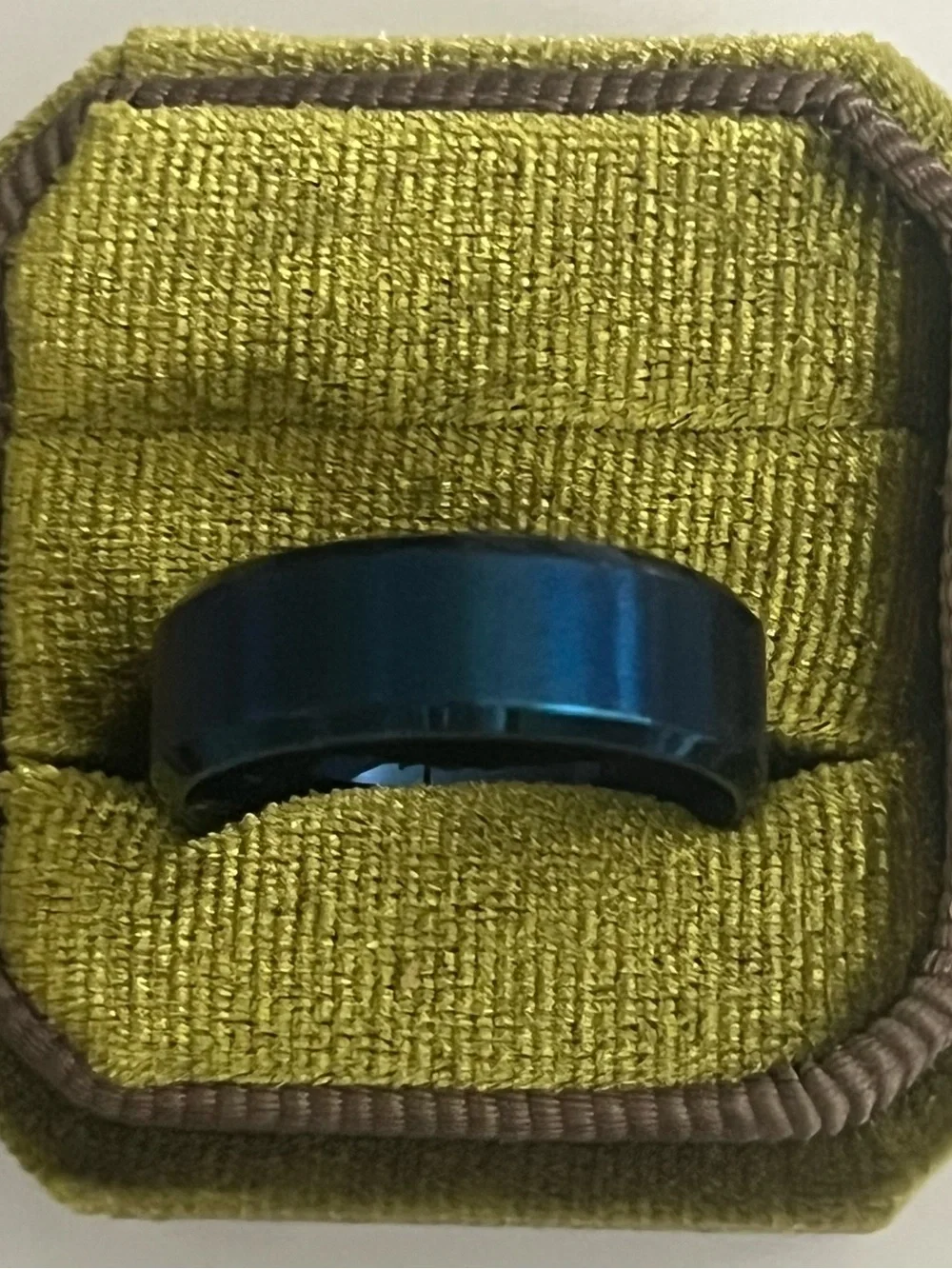 Classic/Sleek Design Titanium Steel Cobalt Blue Polished Finish 8mm Band Size 11